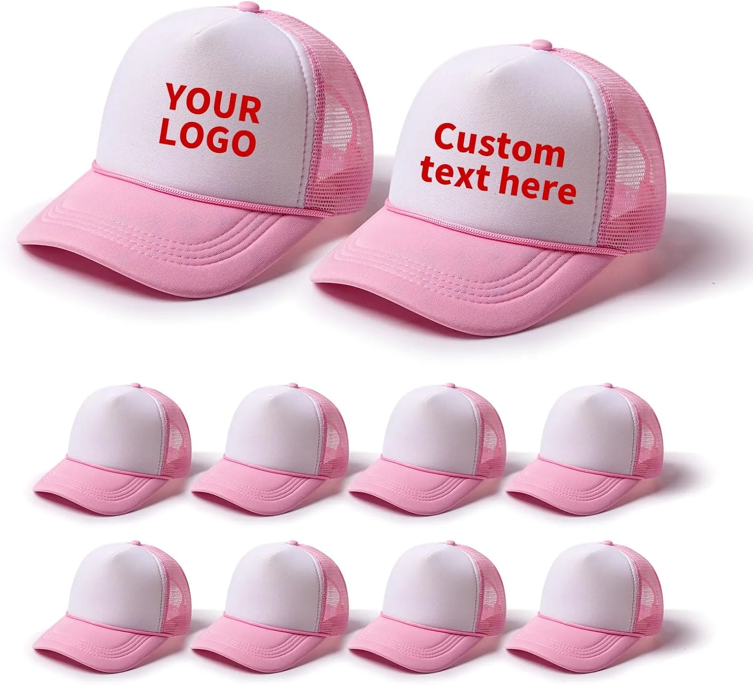 10 Blank Trucker Hats Bulk with Decorative Ropes,Men and Women Hat Bulk Heat Transfer Graffiti Hats