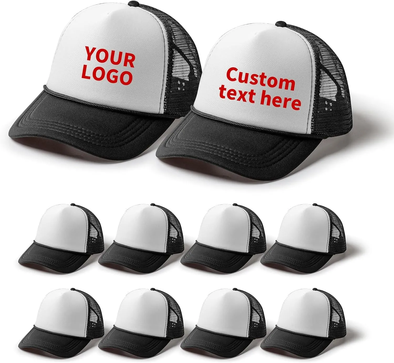 10 Blank Trucker Hats Bulk with Decorative Ropes,Men and Women Hat Bulk Heat Transfer Graffiti Hats