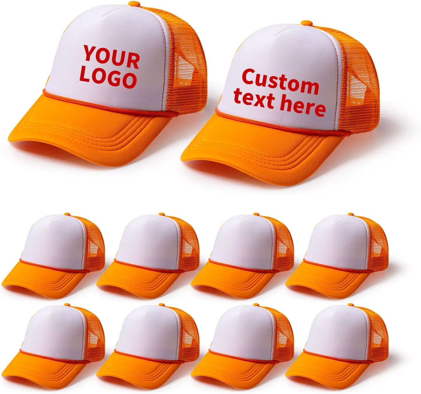 10 Blank Trucker Hats Bulk with Decorative Ropes,Men and Women Hat Bulk Heat Transfer Graffiti Hats
