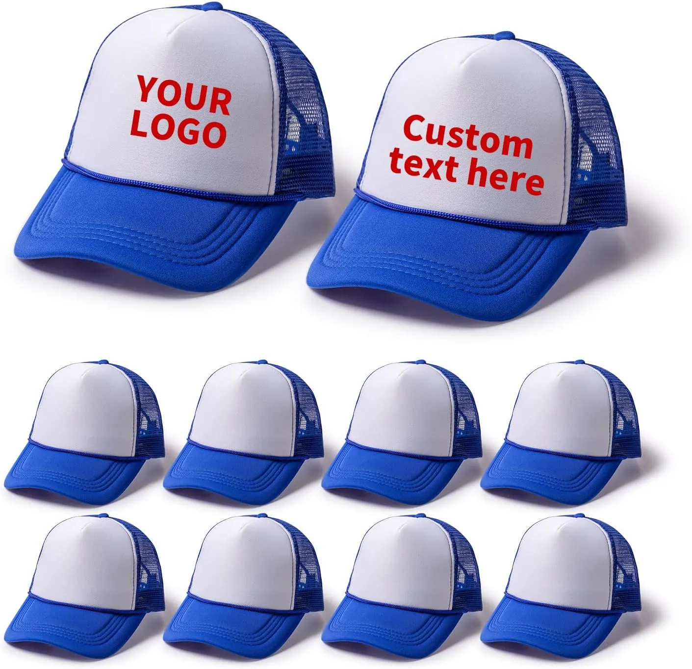 10 Blank Trucker Hats Bulk with Decorative Ropes,Men and Women Hat Bulk Heat Transfer Graffiti Hats