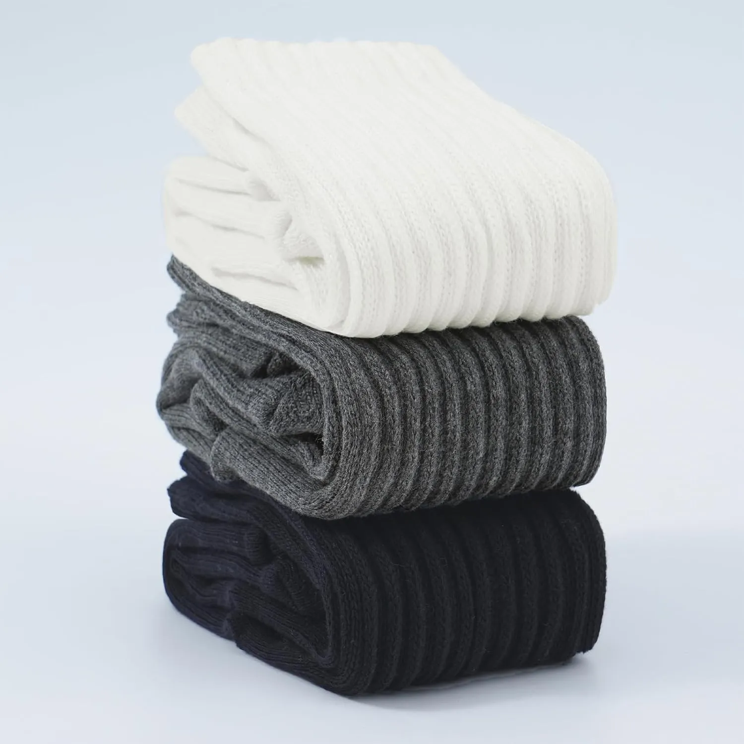 American Trends Crew Socks for Women Casual Scrunch Retro Crew Socks Solid Color Stacked Tube Socks
