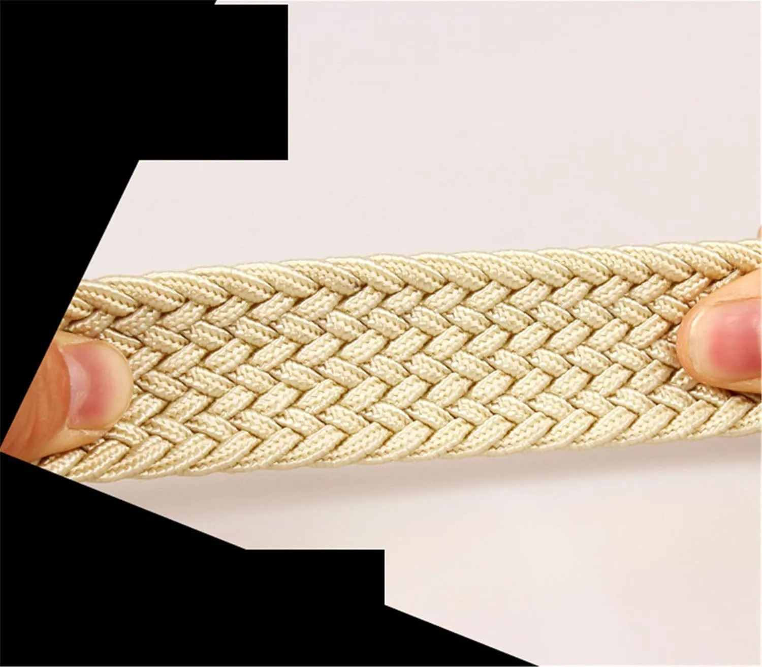 Andongnywell Men and Women Stretch Braided Woven Belts without Holes Elastic Casual Belts Waist Cinch Waistband