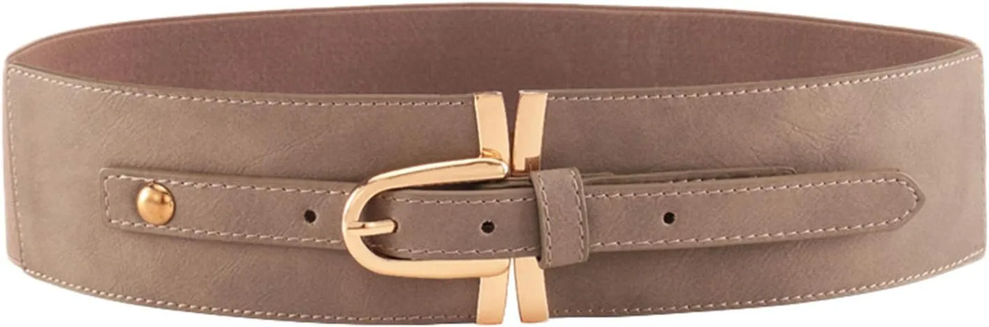 Andongnywell Women's Elastic Belt Wide Elastic Stretch Waist Belt Ladys Wide Elastic Stretchy Cinch Belt