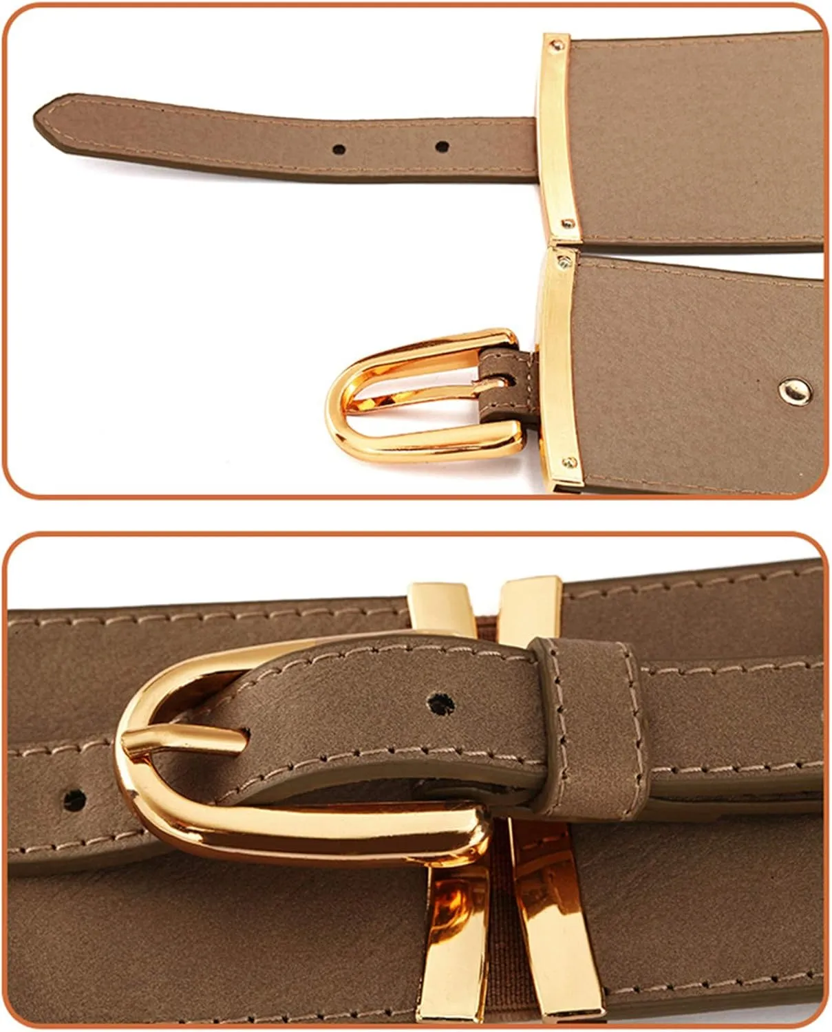 Andongnywell Women's Elastic Belt Wide Elastic Stretch Waist Belt Ladys Wide Elastic Stretchy Cinch Belt