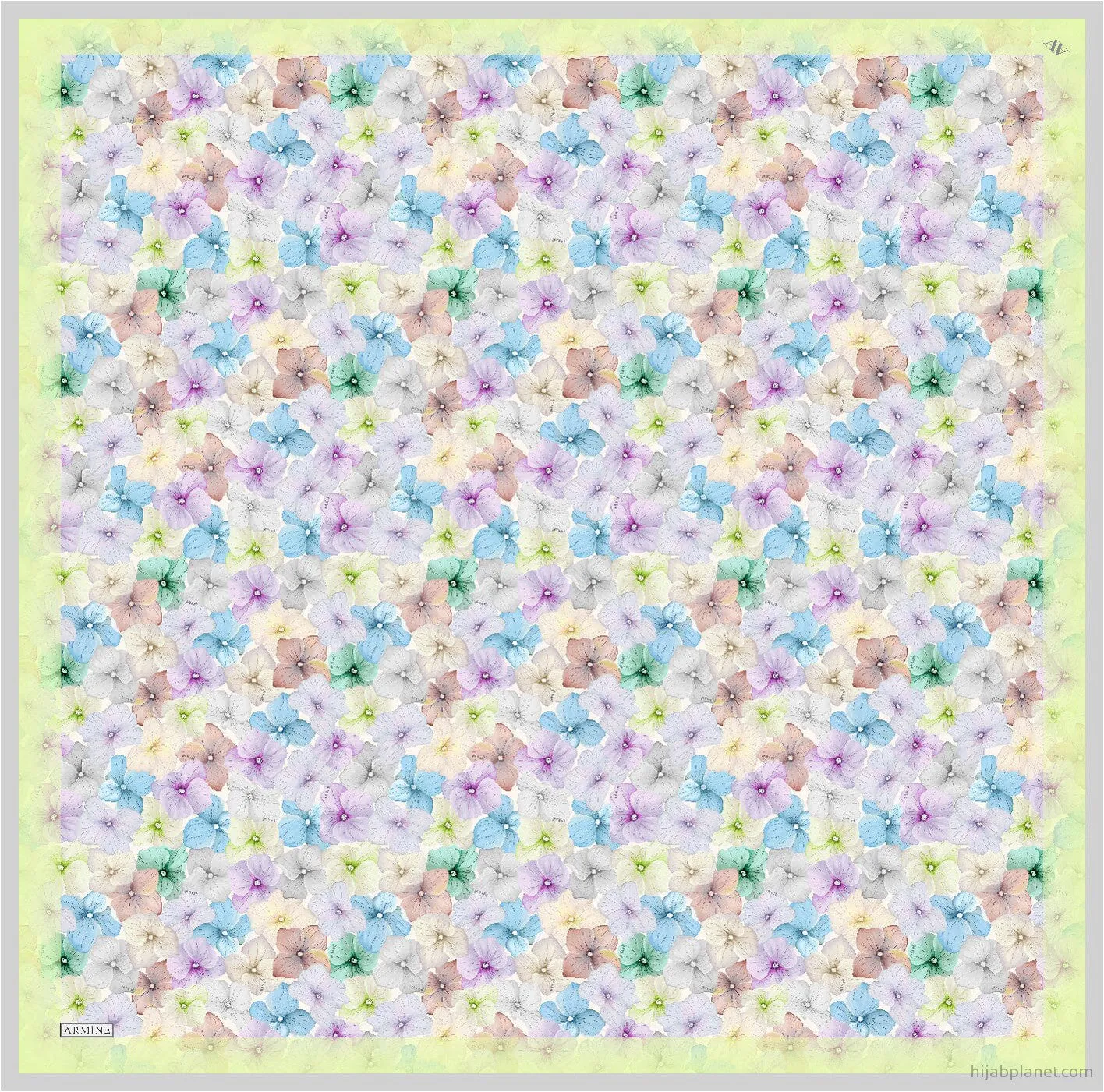 Armine Hydrangea Print Silk Scarf #82