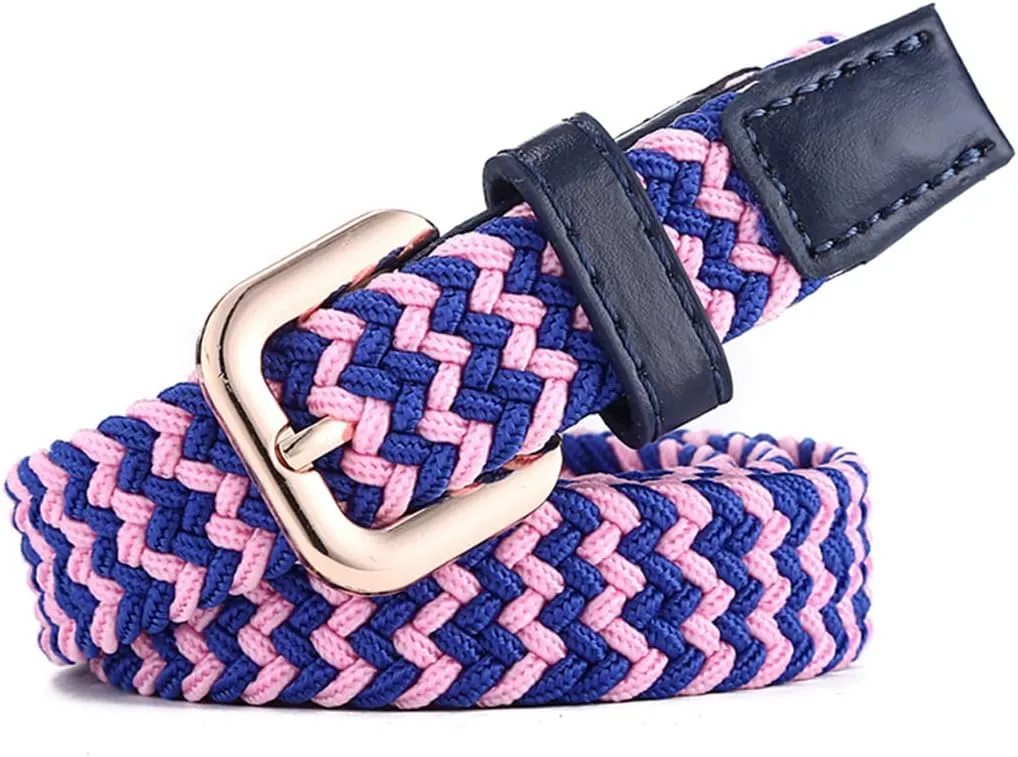 Belts for Womens Stretch Braided Web Elastic Girl thin Belt for Casual Pants Jeans