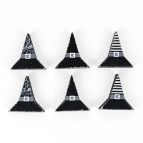 Black Witches Hats Wood Tiles