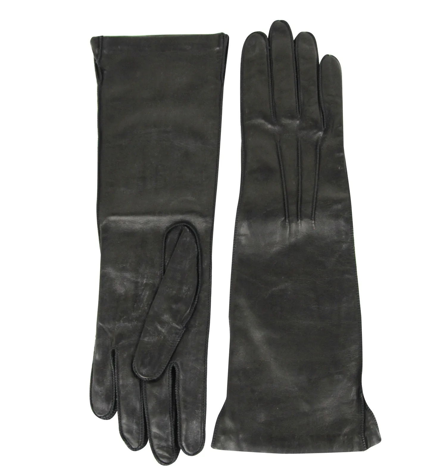 Bottega Veneta Women's Black Leather Long Gloves