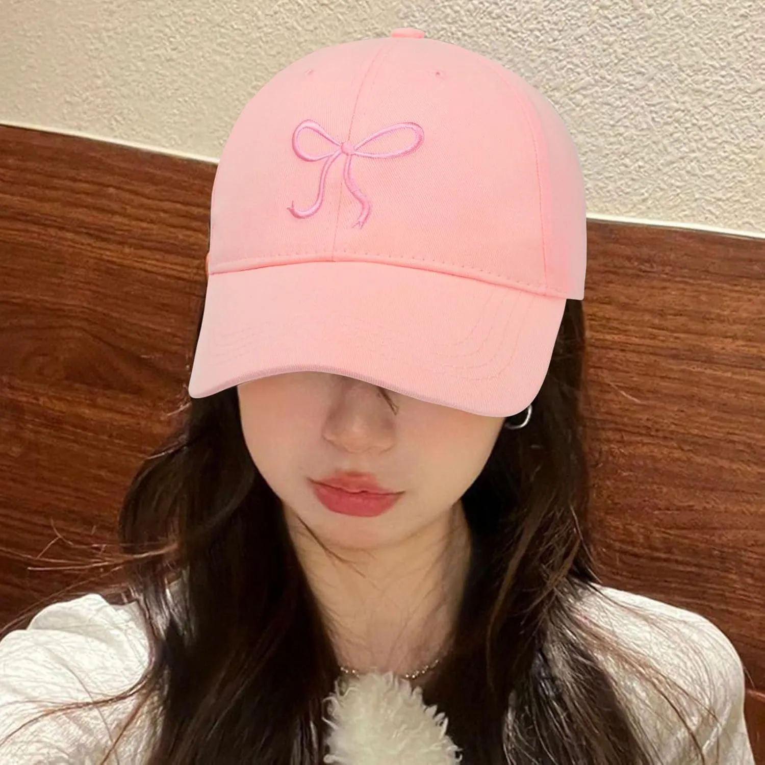 Bow-Tie Baseball Cap for Women Embroidered Trucker Hat Cute Summer Outdoor Travel Hiking Beach Sun Hats