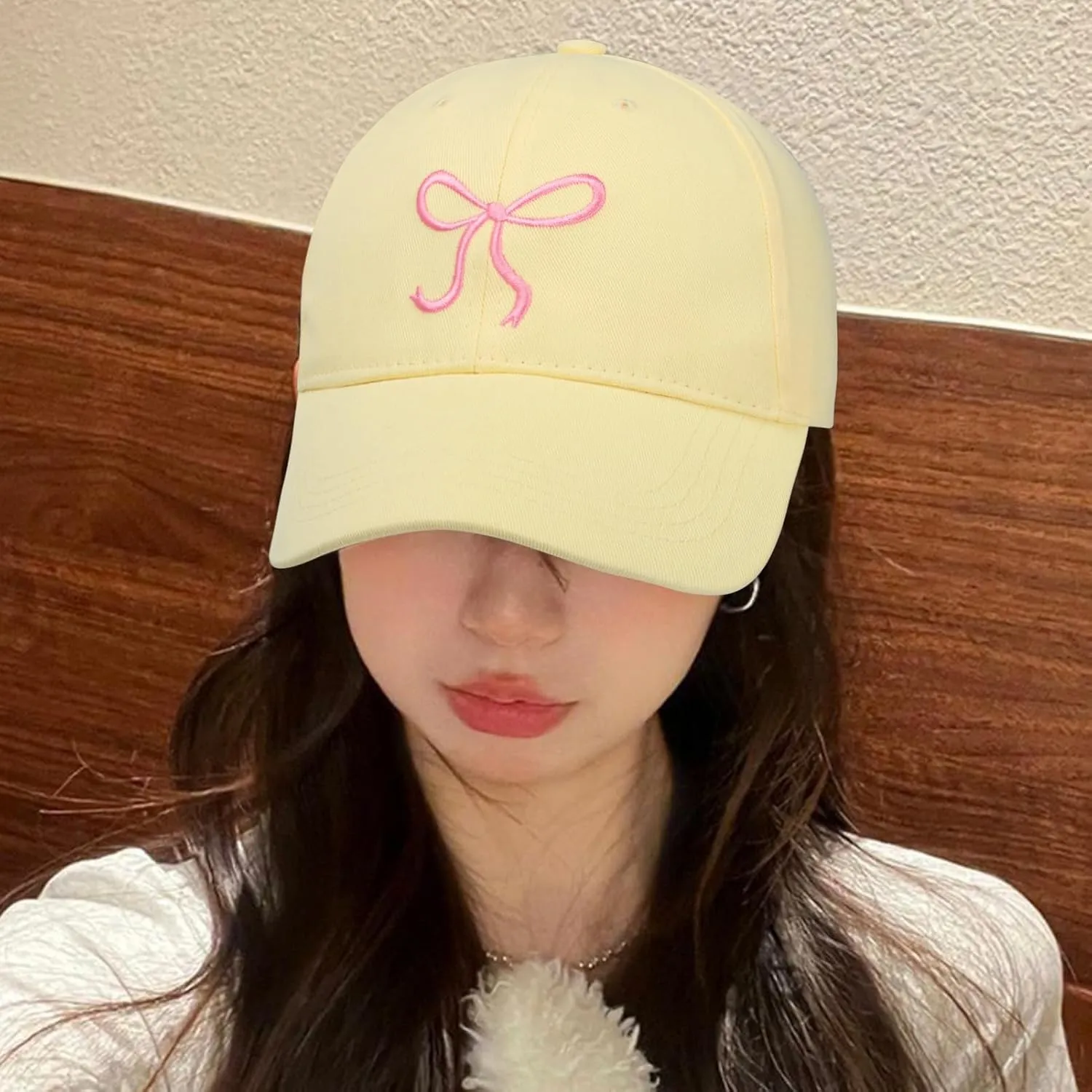 Bow-Tie Baseball Cap for Women Embroidered Trucker Hat Cute Summer Outdoor Travel Hiking Beach Sun Hats