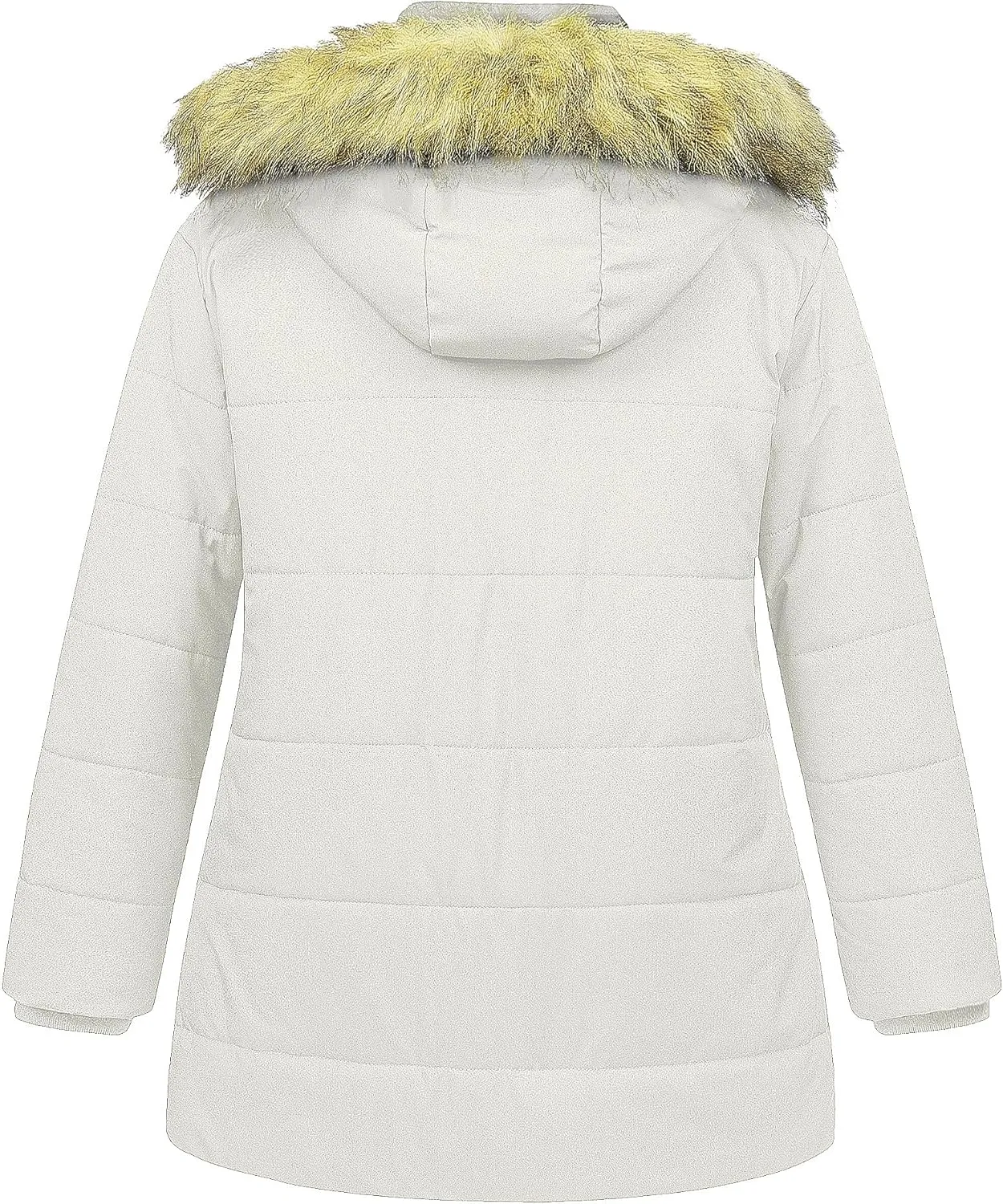 Chrisuno Women's Plus Size Winter Coat Waterproof Long Puffer Jacket Warm Thicken Parka with Removable Fur Hood