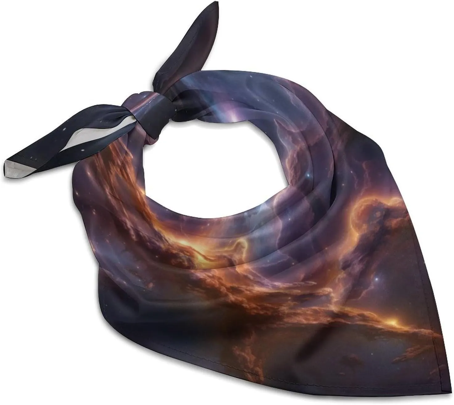 Colorful Space Silk Scarf Fashion Satin Head Scarf Lightweight Head Scarves for Neck Silk Scarves for Women Men Boho Hair Wrap Sleeping Kerchief Bandanas Pocket Square 18" X 18"