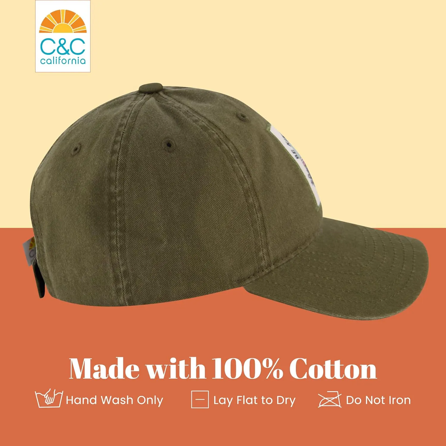 Concept One C & C California Cap, Be Kind to Your Mind Cotton Baseball Hat with Curved Brim