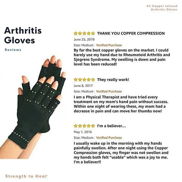 Copper Compression Arthritis Gloves