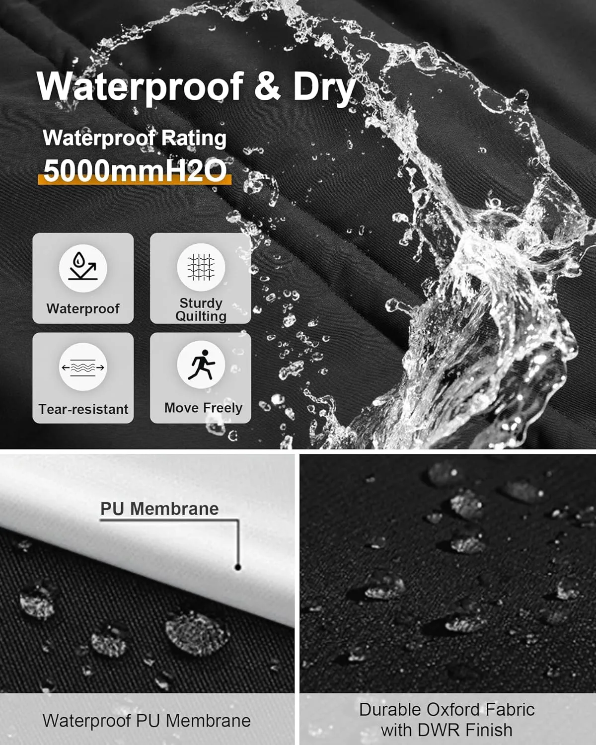 CREATMO US Men's Big and Tall Winter Coat Waterprpoof Long Puffer Jacket Thicken Parka with Removable Fur Hooded