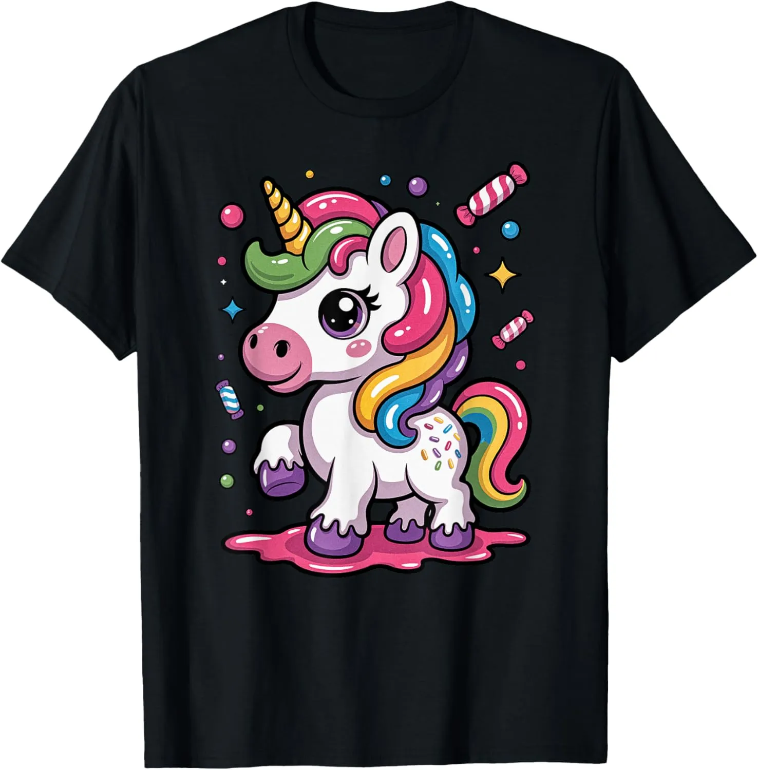 Cute Unicorn Drip Graphic Ice Cream Drip Boys Girls Toddlers T-Shirt