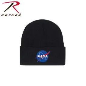 Deluxe NASA Meatball Logo Embroidered Watch Cap - Black