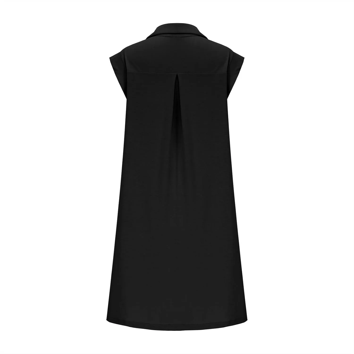 Dressy Lapel Cap Sleeve T Shirt Dress Women Summer V Neck Mini Work Dresses Casual Loose Fit Beach Vacation Dresses