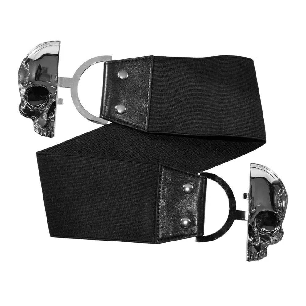 Elastic Waist Belt w/ Skull