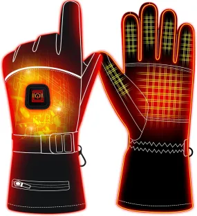 Electric Heated Gloves for Men Women,Rechargeable Battery Powered Gloves,Waterproof Touchscreen Thermal Insulate Arthritic Hand Warmer,Winter Outdoor Sports for Cycling Hiking Walking Dog