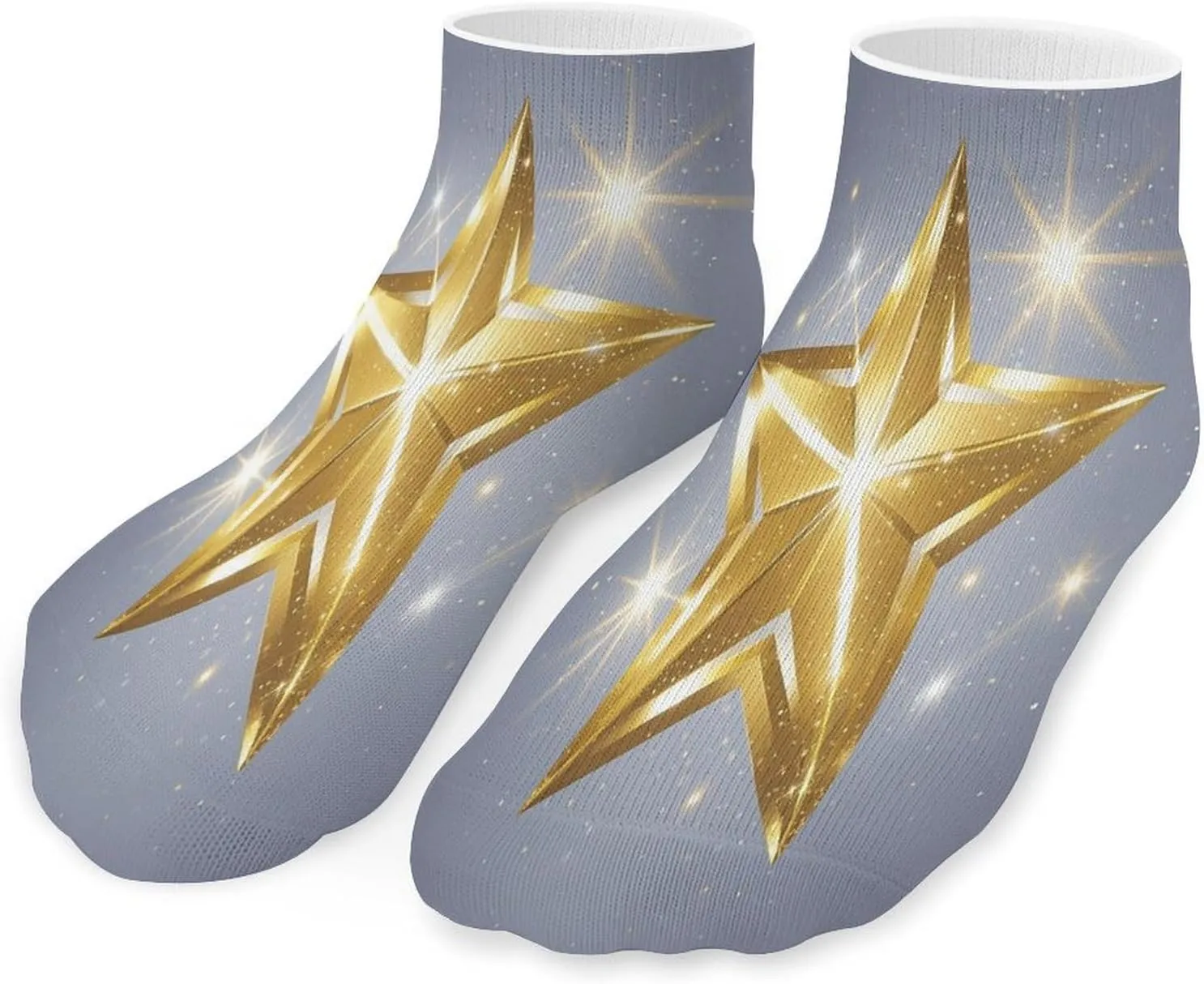 Gold Star Socks Low Cut Ankle Short Sock Novelty Casual Invisible Liner Socks for Men Women