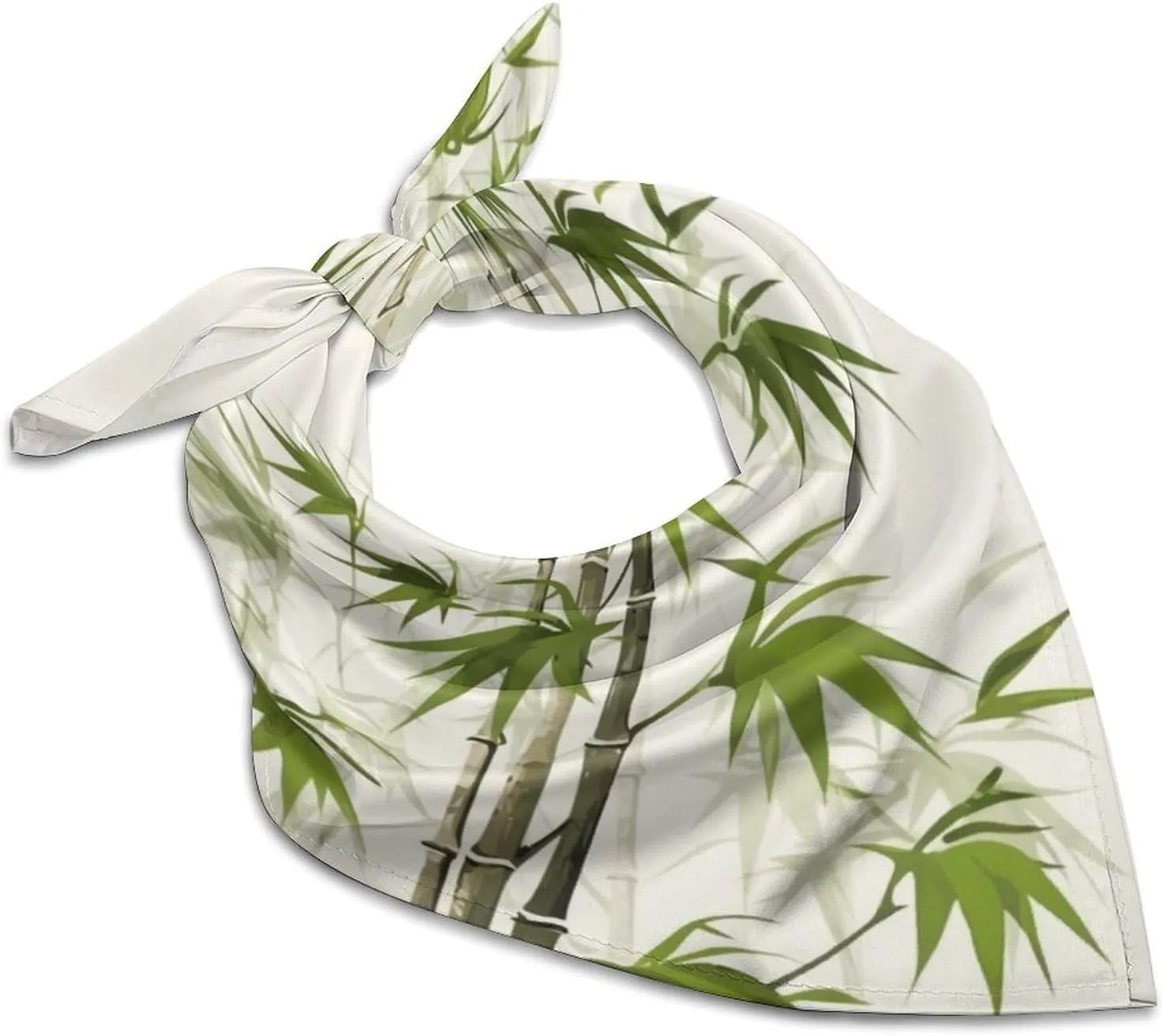 Green Nature Plant Silk Scarf Fashion Satin Head Scarf Lightweight Head Scarves for Neck Silk Scarves for Women Men Boho Hair Wrap Sleeping Kerchief Bandanas Pocket Square 18" X 18"