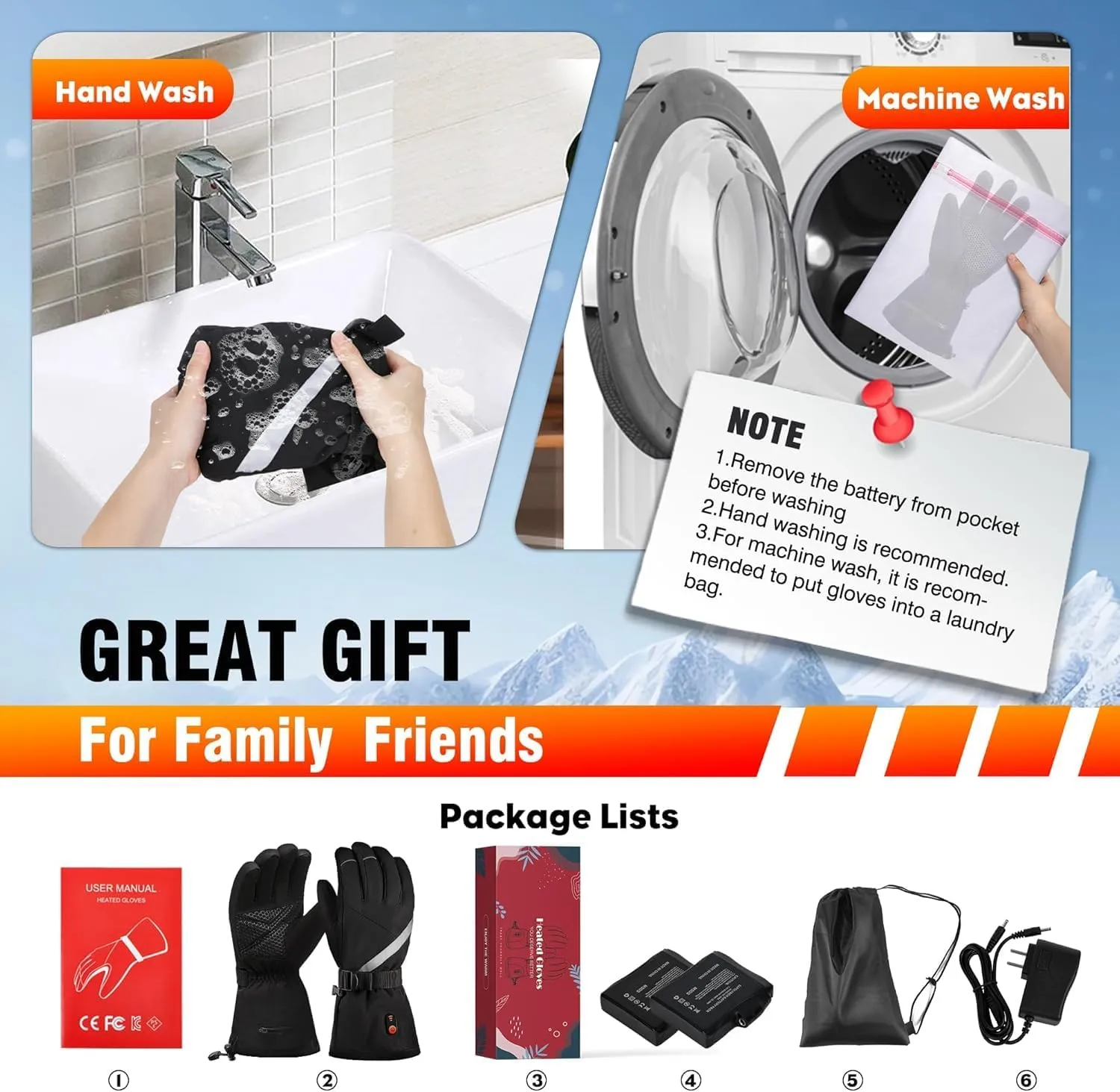 Heated Gloves, Heated Gloves for Men Women Rechargeable Electric Waterproof Thermal Warm Work Winter Gloves Hand Warmers for Cold Weather Work Hunting Fishing Cycling Hiking Skiing