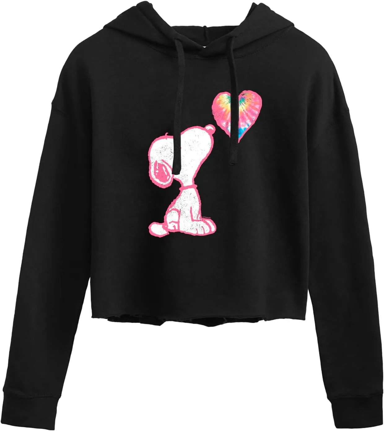 HYBRID APPAREL - Peanuts - Snoopy Pastel Rainbow Heart - Ladies Cropped Hoodie