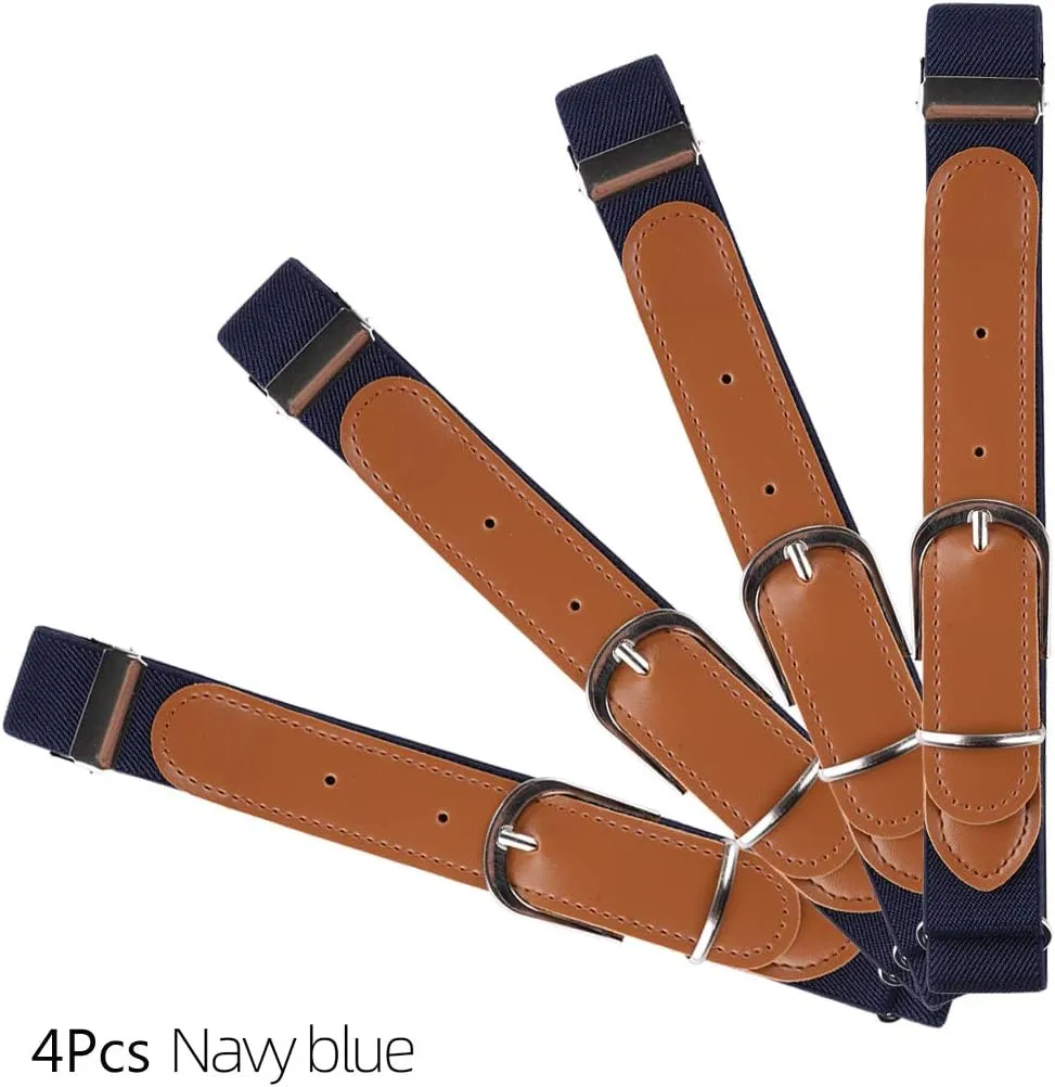 Kajeer Kids Boys Girls Elastic Belt - Stretch Adjustable Belt for Boys and Girls with Leather Loop Belt Pack of 4