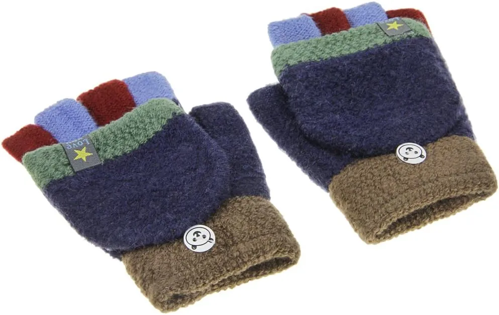 Kids Gloves Fingerless Gloves Ski Mittens Insulated Texting Gloves Mitten Cover