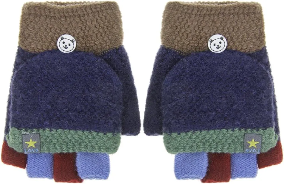 Kids Gloves Fingerless Gloves Ski Mittens Insulated Texting Gloves Mitten Cover