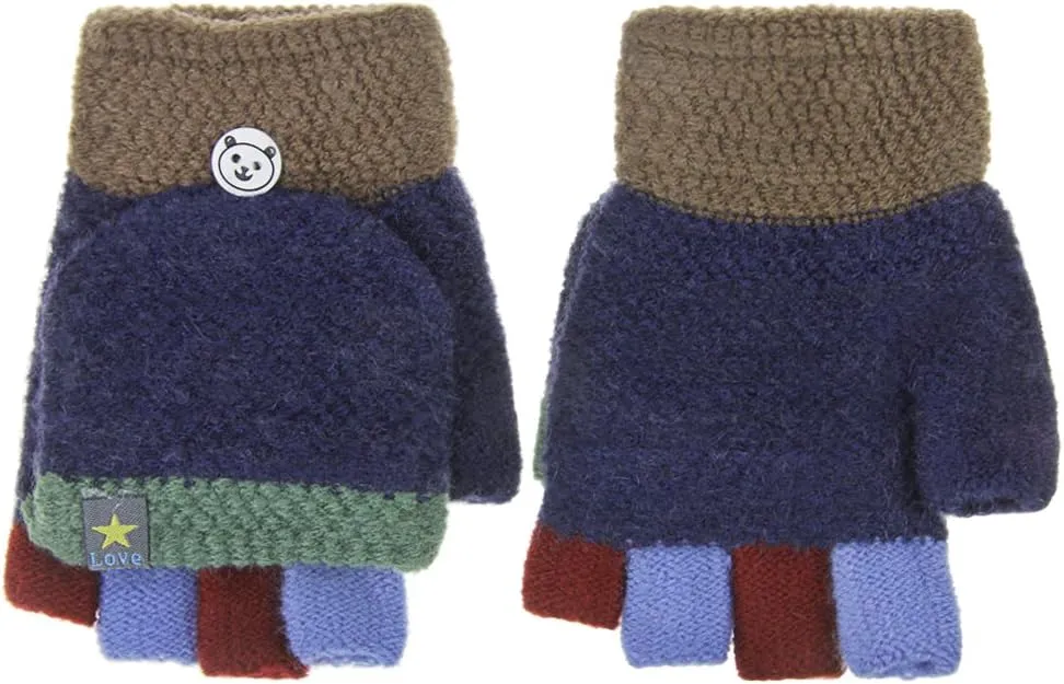 Kids Gloves Fingerless Gloves Ski Mittens Insulated Texting Gloves Mitten Cover