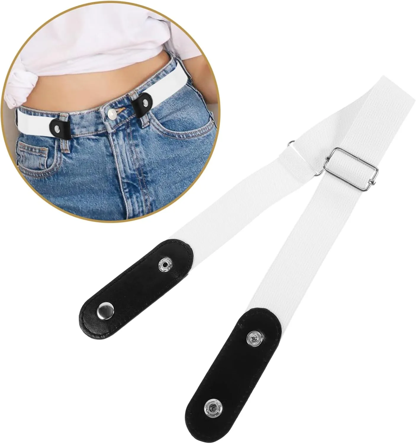 Lazy Belt Buckle Elastic Belt Buckle- Invisible Elastic Waist Belts Side Belt for Women Belts