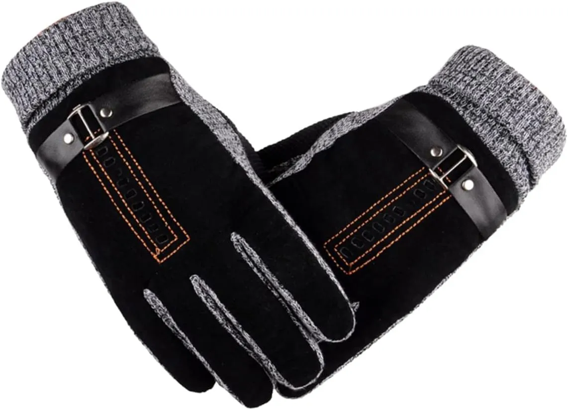 Leather Gloves Windproof Gloves Men's Gloves Mittens Handschoenen Black