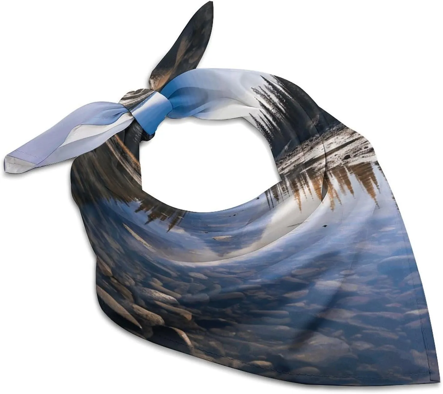 Magnificent View in Banff Silk Scarf Fashion Satin Head Scarf Lightweight Head Scarves for Neck Silk Scarves for Women Men Boho Hair Wrap Sleeping Kerchief Bandanas Pocket Square 25" X 25"