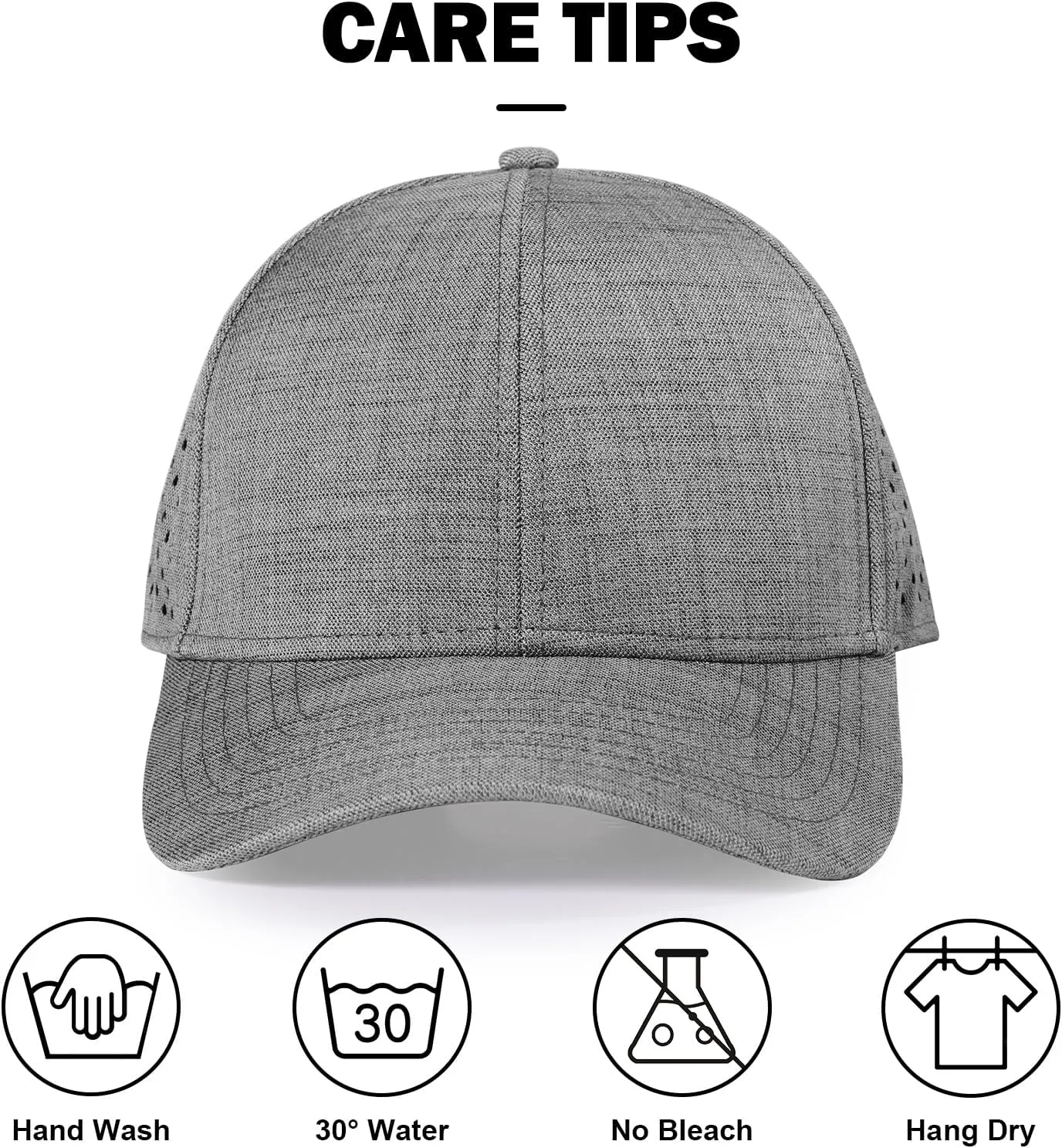 Men's Oversize XXL Baseball Cap Adjustable Performance Snapback Hat Laser Perforated Cap Plus Size for Big Head