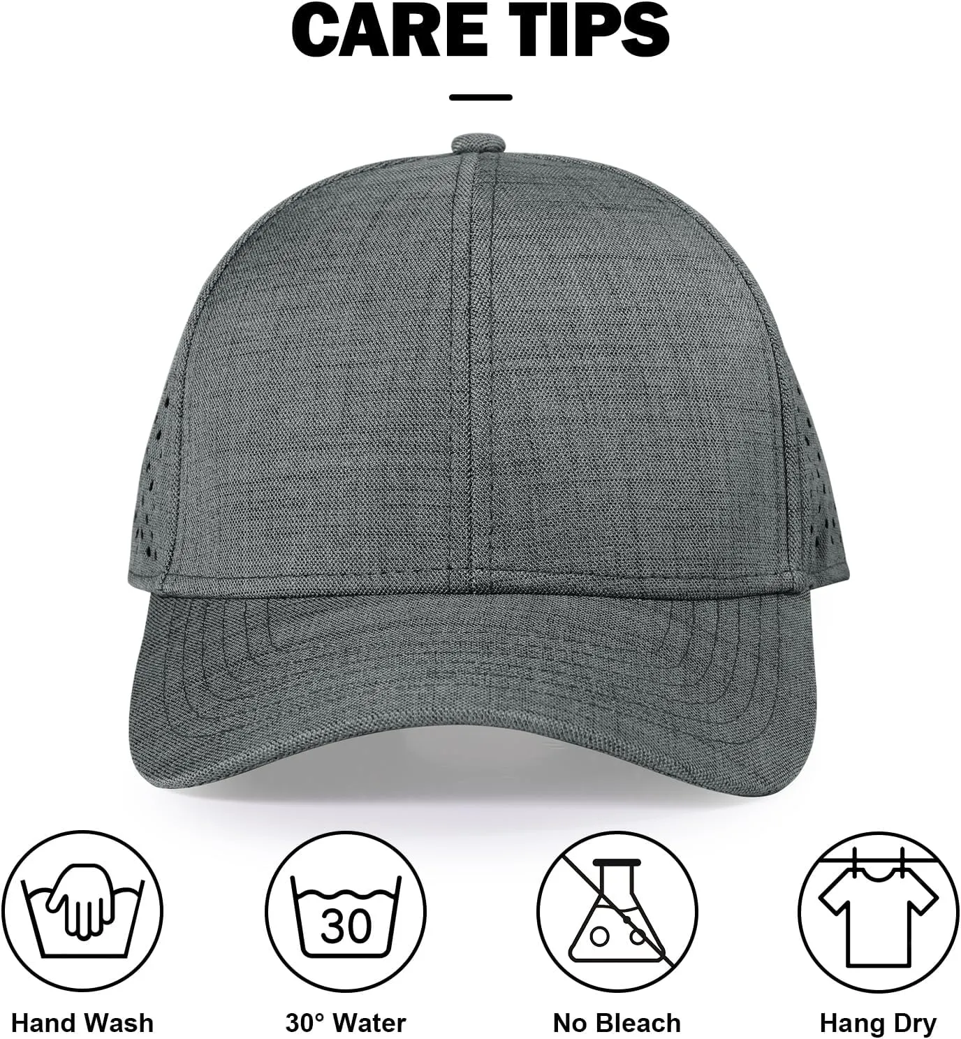Men's Oversize XXL Baseball Cap Adjustable Performance Snapback Hat Laser Perforated Cap Plus Size for Big Head