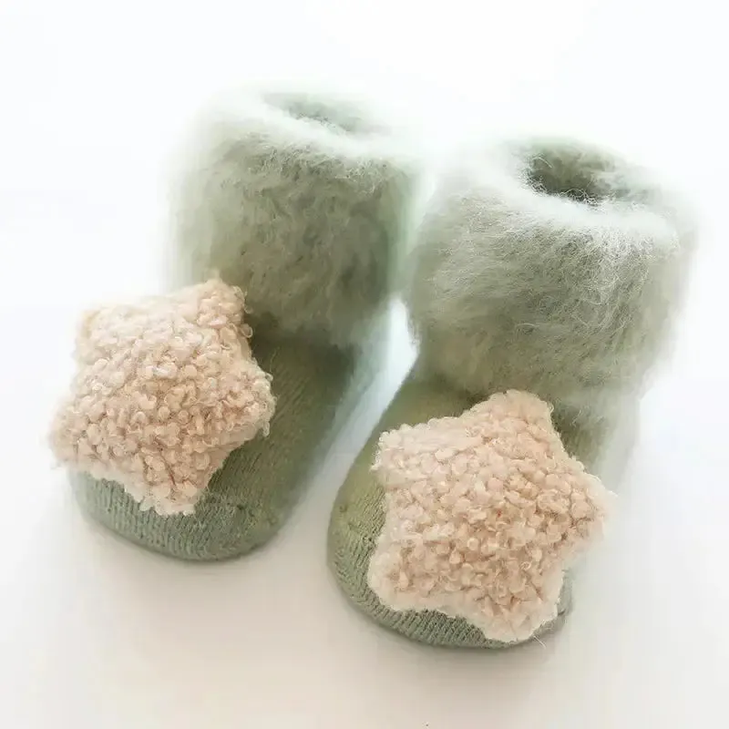Puffy Fuzzy Snuggles Socks - Ultra-Soft Anti Slip Baby Socks (6M-2T)
