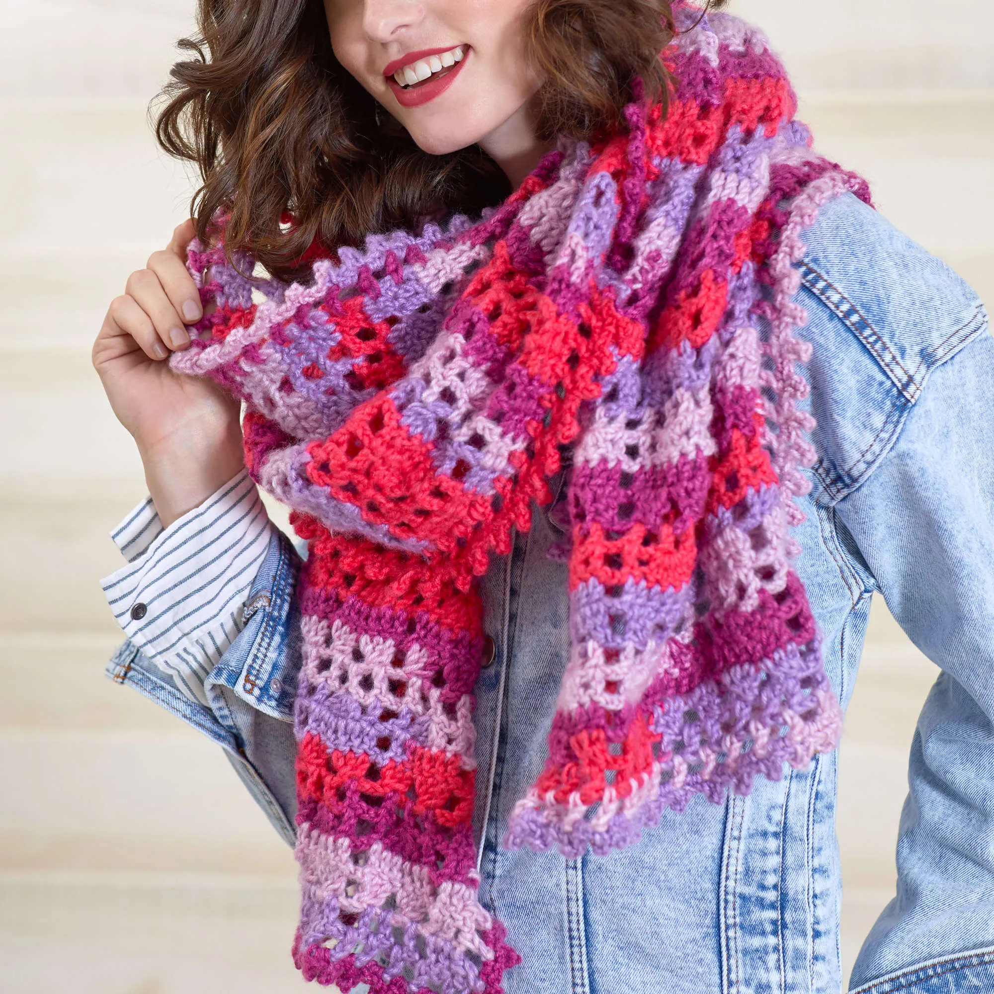 Red Heart Heartwarming Crochet Scarf by Susan Heyn