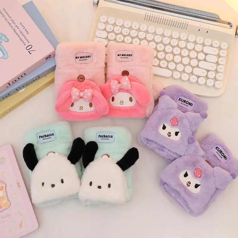 Sanrio Licensed Cute Plush Flip Mittens