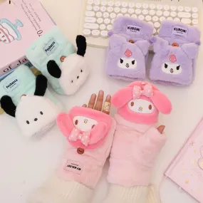 Sanrio Licensed Cute Plush Flip Mittens