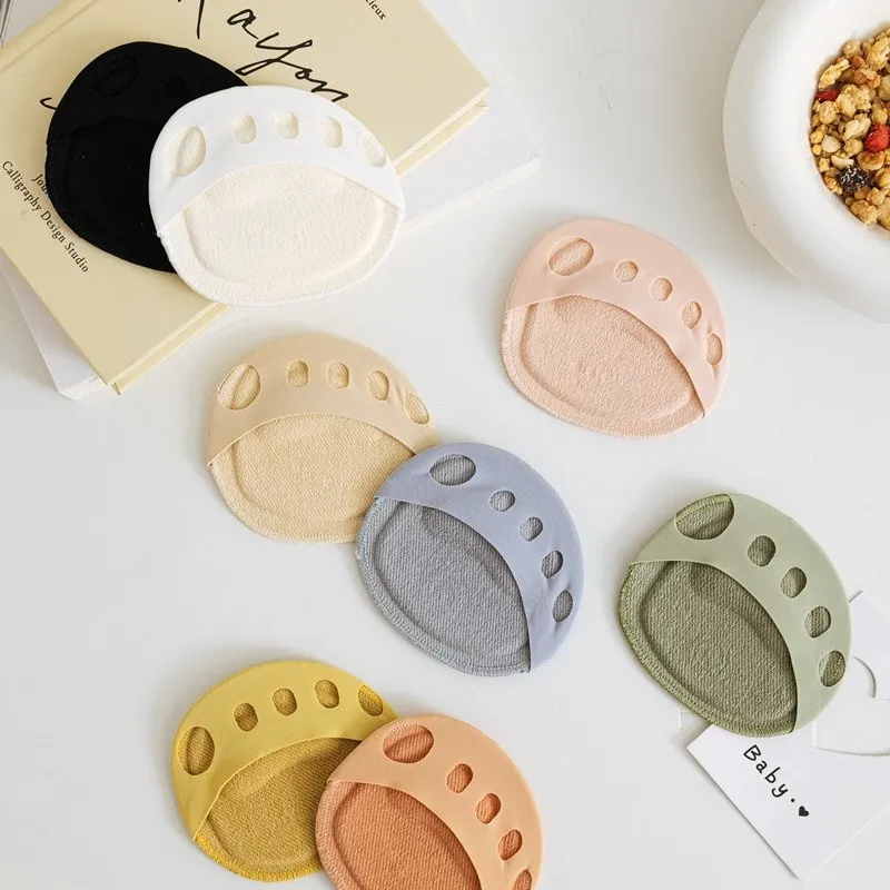 Solid Color Sponge Pad Invisible Socks Open-Toed Socks