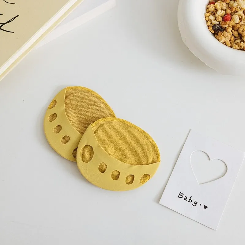 Solid Color Sponge Pad Invisible Socks Open-Toed Socks