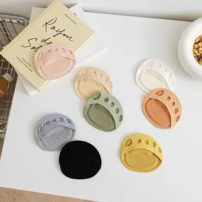 Solid Color Sponge Pad Invisible Socks Open-Toed Socks