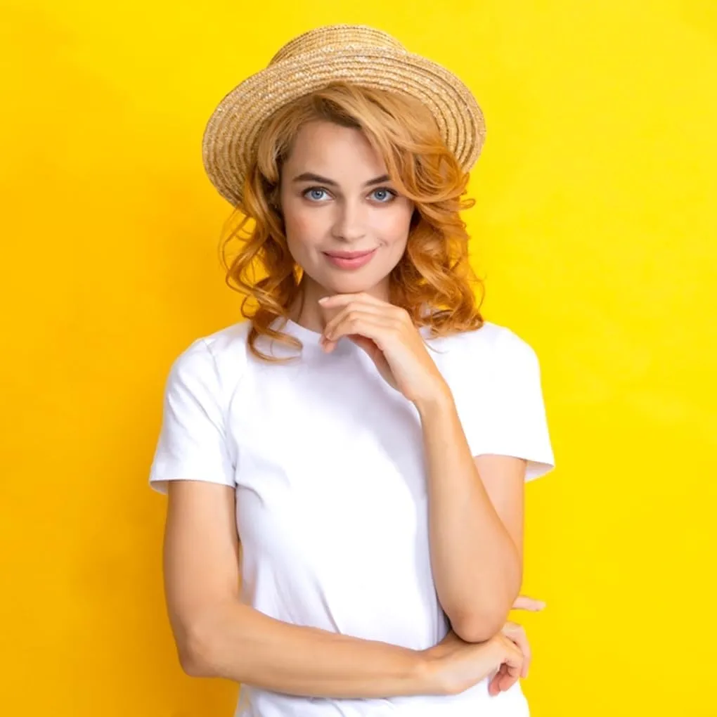 Straw Fedora Sun Hat for Women Wide Brim Panama Beach Hats Foldable UPF 50 