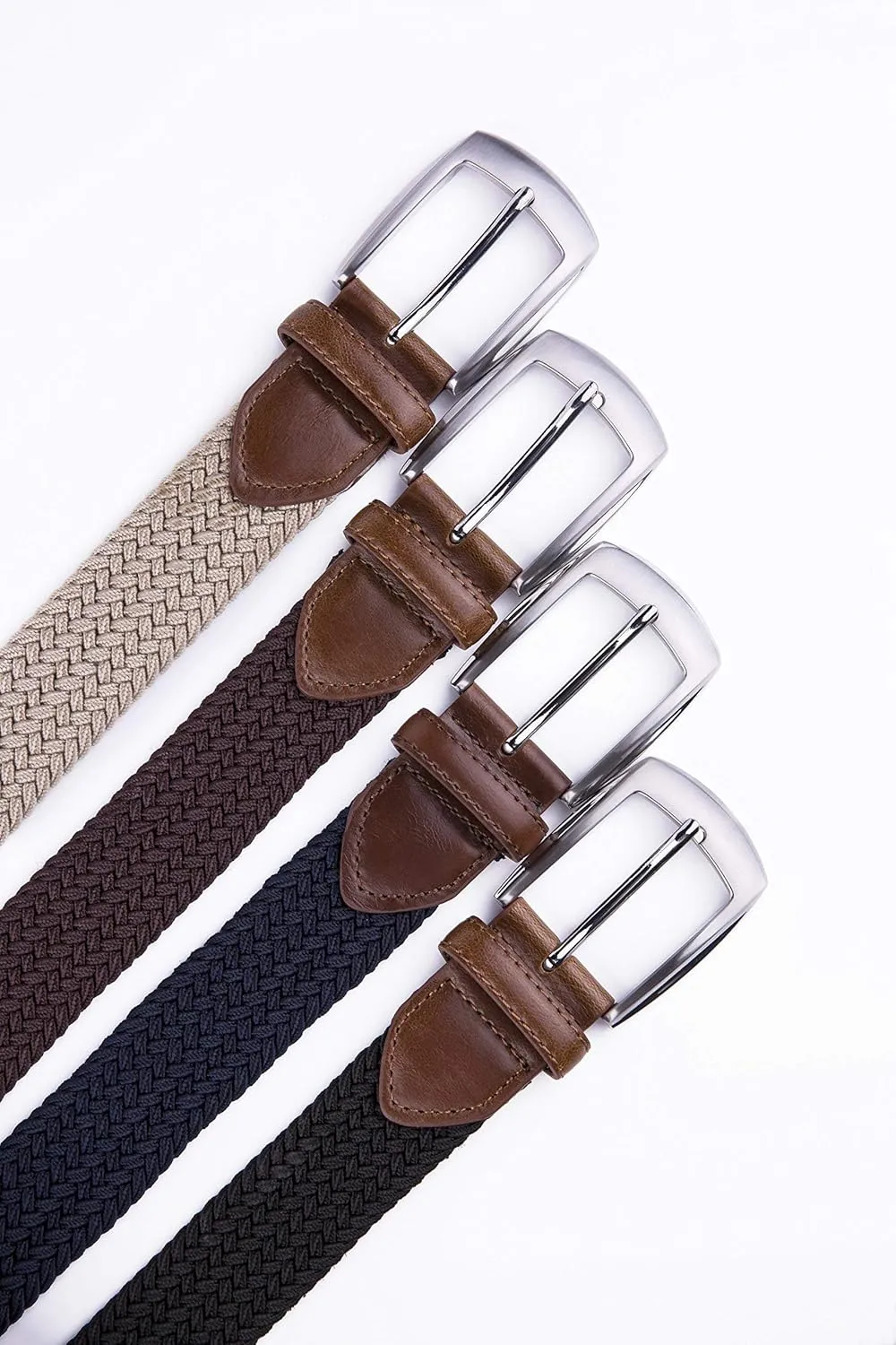 Stretchable Woven Braided Belts for Men & Women, Daily Wear