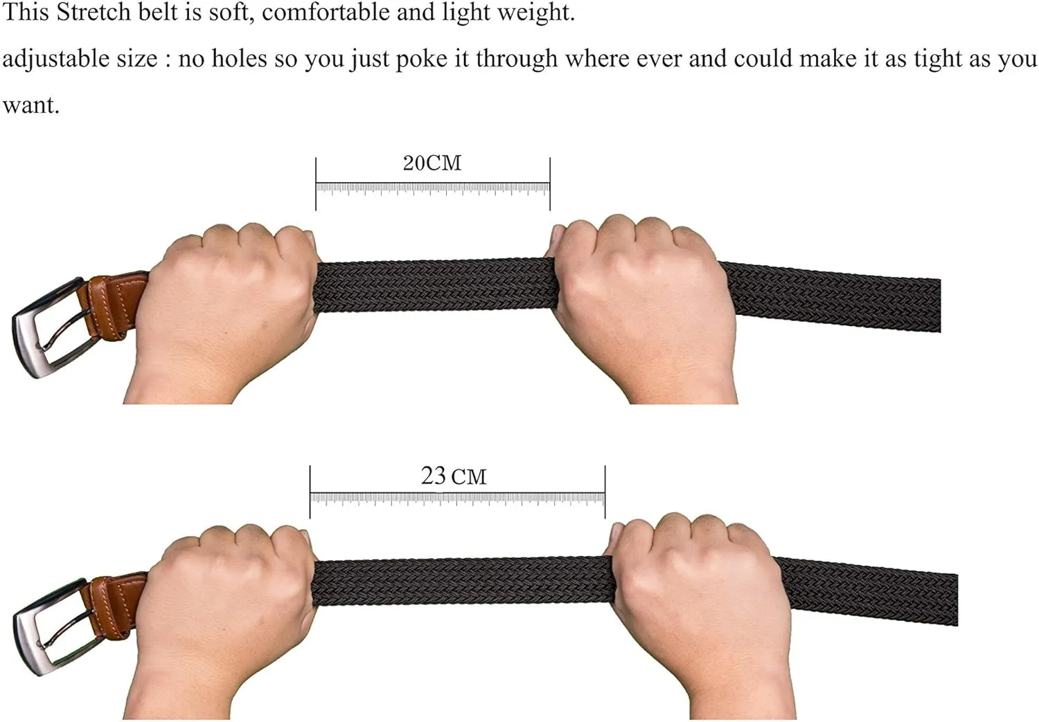 Stretchable Woven Braided Belts for Men & Women, Daily Wear
