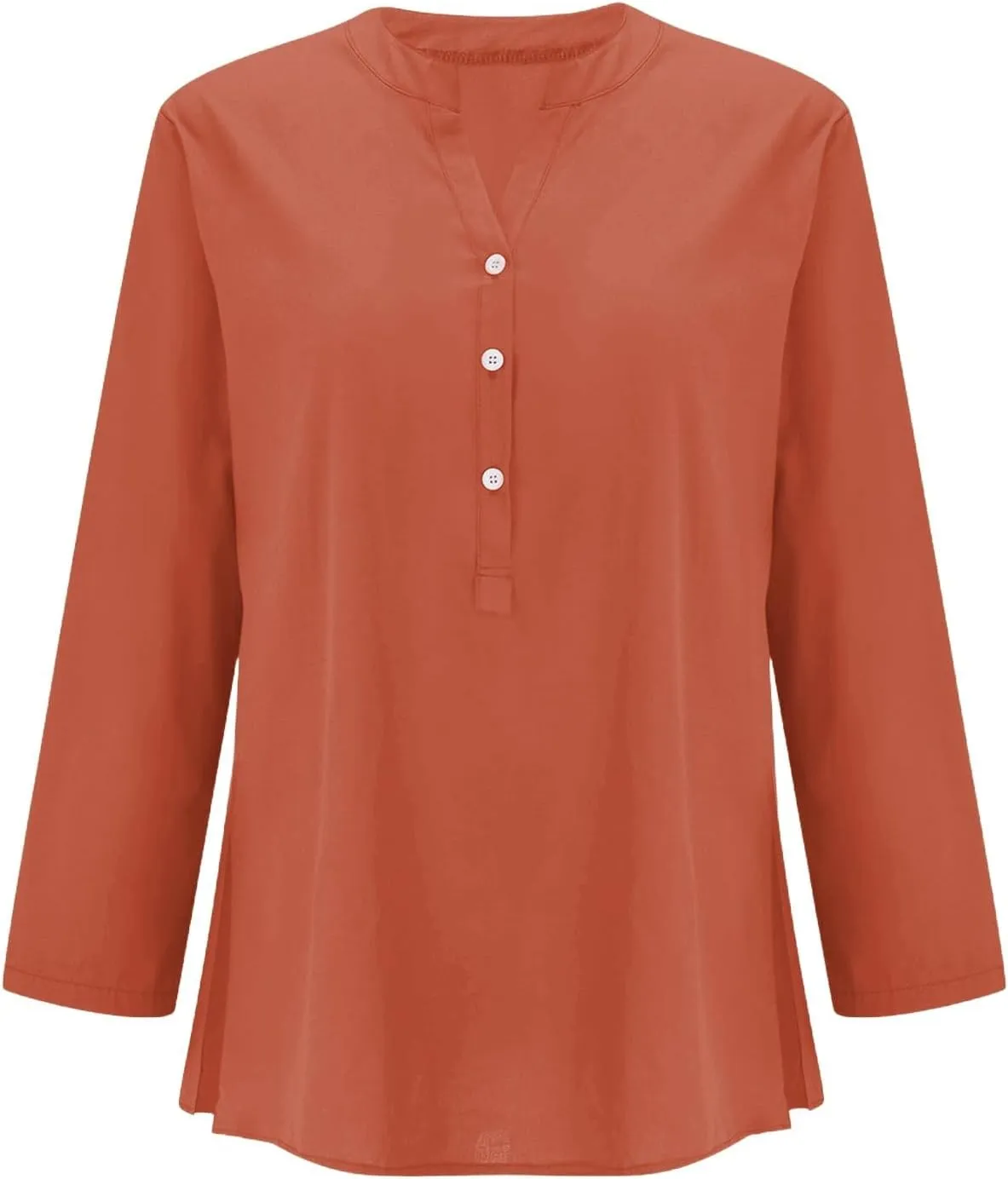 Summer Tops Women 2025 Short Sleeve Cotton Linen Shirts Casual Button V Neck Boho Blouses Plus Size Spring Clothes