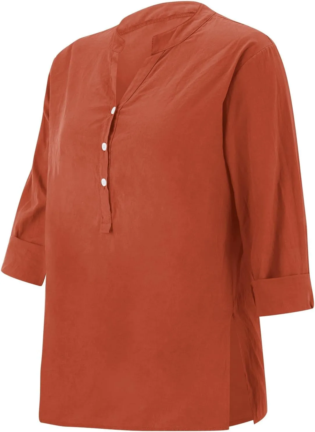 Summer Tops Women 2025 Short Sleeve Cotton Linen Shirts Casual Button V Neck Boho Blouses Plus Size Spring Clothes