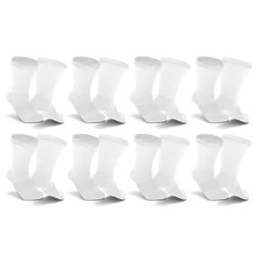 White Non-Binding Diabetic Thin Socks 8-Pack